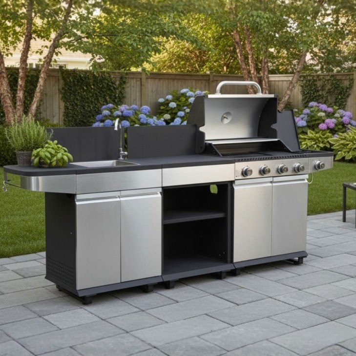 Cucina a gas ANNARITA antracite/inox