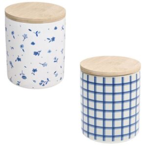 Barattolo con coperchio bamboo 460 cc Dolce Casa Cottage assortito