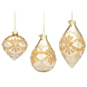 Confezione 6 Pendagli decorati Garish Champagne Luc