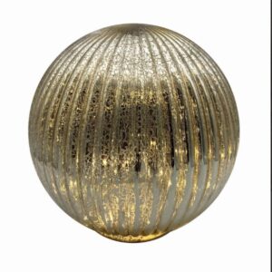 Sfera Natalizia Vetro Oro Con Luci